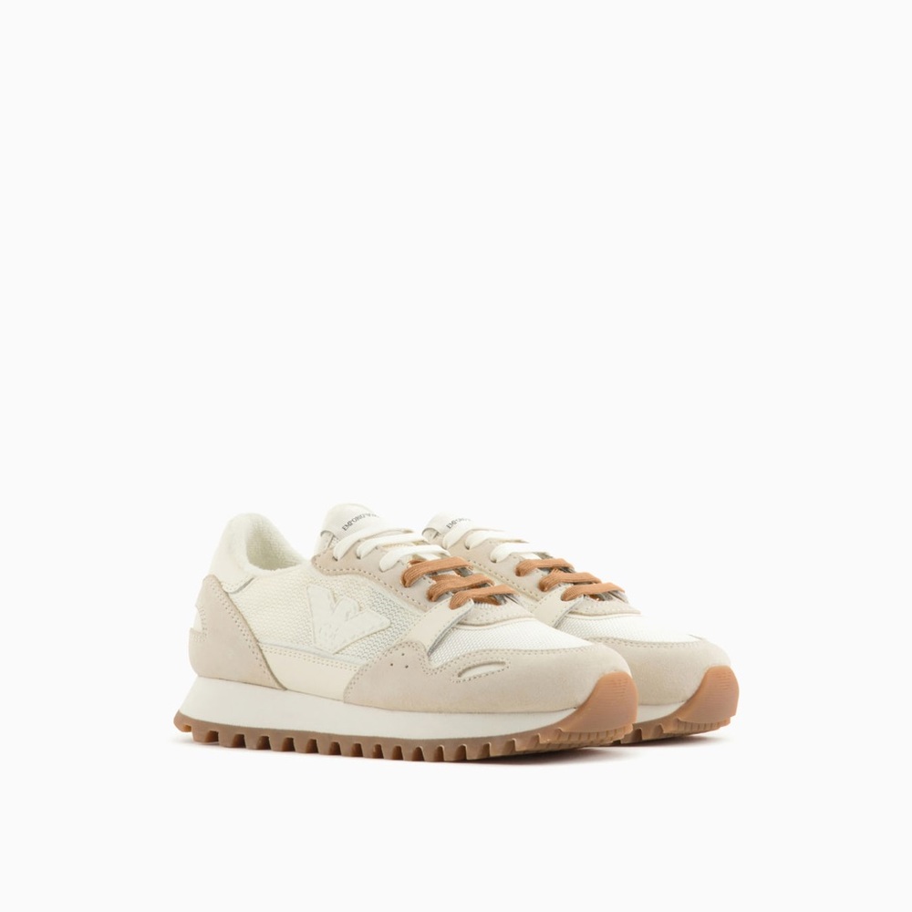 Emporio Armani MESH SNEAKERS WITH SUEDE DETAILS AND EAGLE
PATCH